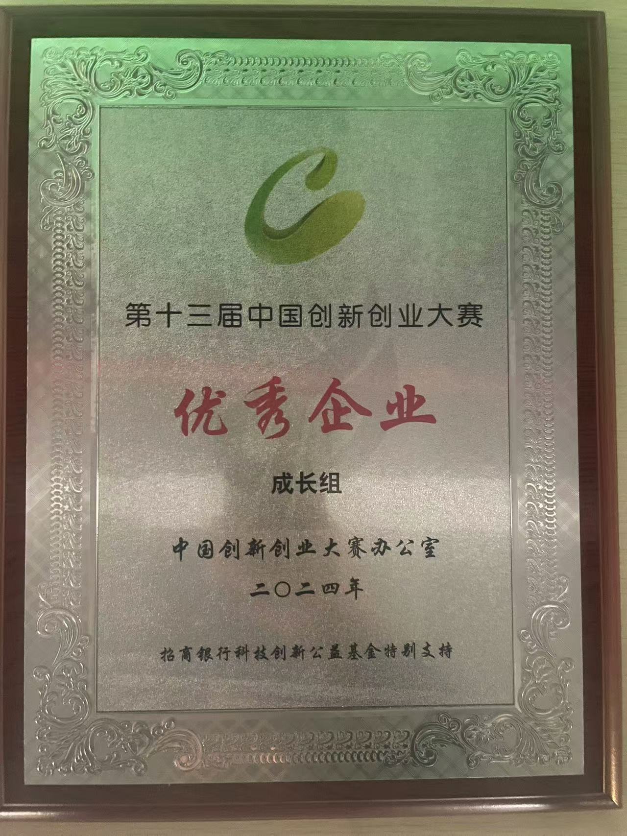 第十三届中国创新创业大赛（成长组）“优秀企业”